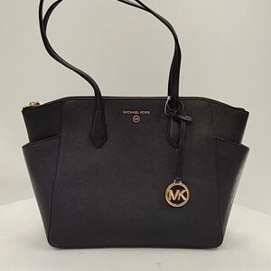 Michael Kors Black Tote with Gold Accents